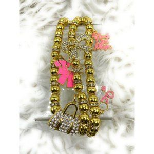 Gold Princess Beads Apple Watch Charm Band